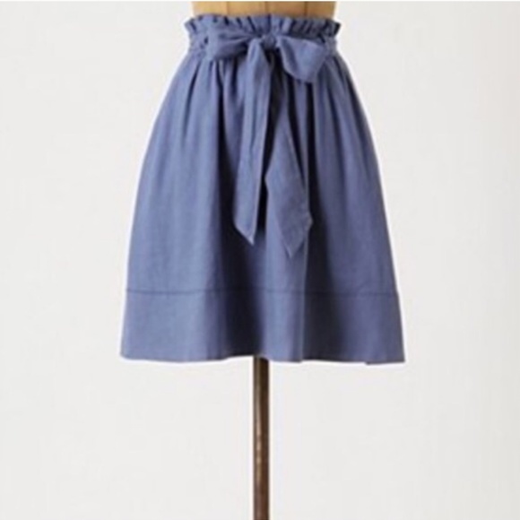 Anthropologie Dresses & Skirts - Odille Paper Bag waist self tie A-line skirt Lined